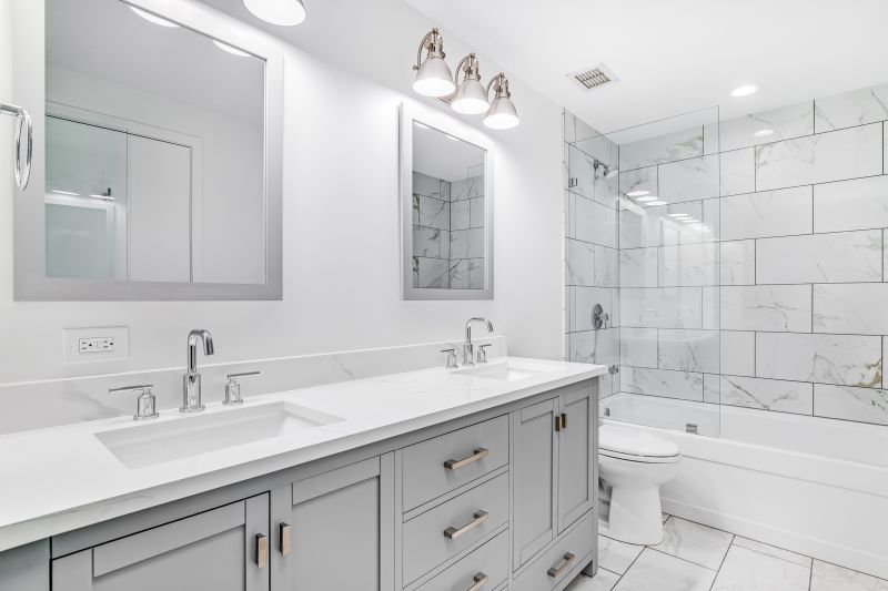 Contemporary vanity with dual sinks