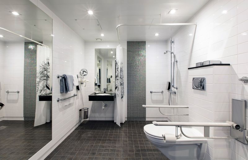 Bathroom with smart lighting controls